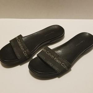 Calvin Klein Black Logo Slide Sandal size 8.5
